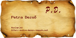 Petra Dezső névjegykártya